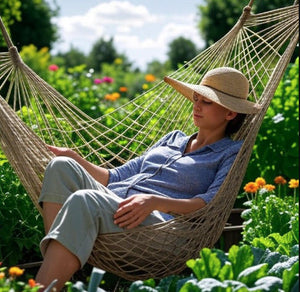 woman chilling in hammock